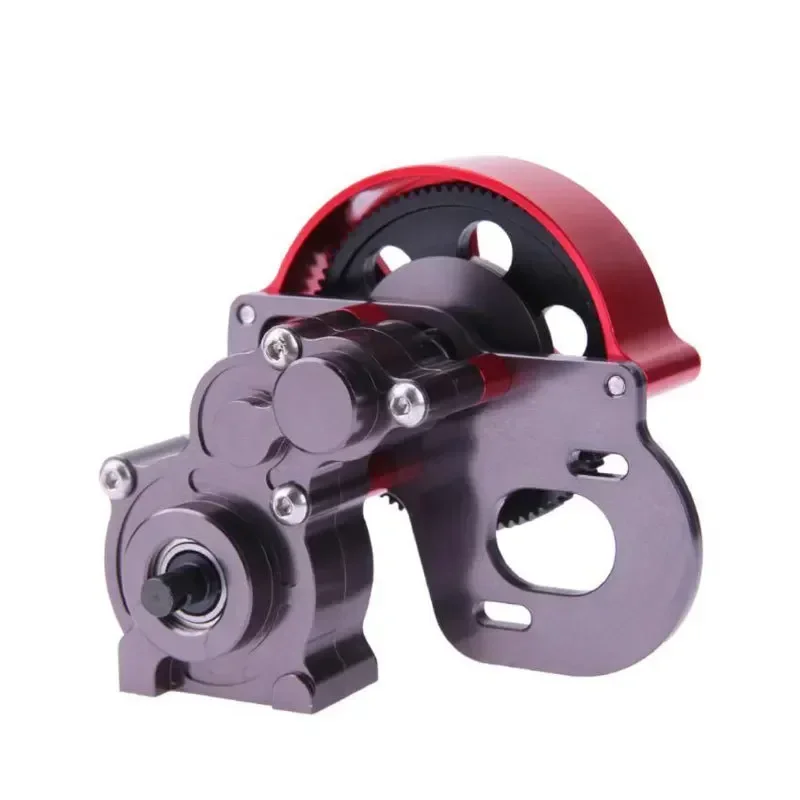 Complete Metalen Versnellingsbak Midden Transmissie Box met Motor Gear voor 1/10 RC Crawler Auto Axiale SCX10 Upgrade Onderdelen