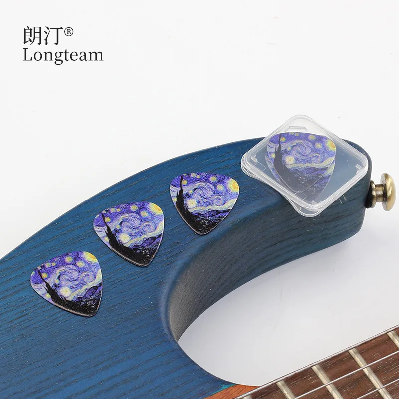 Guitar Pick Thin Medium and Heavy Picks Set with Artistic Star Sky Design Guitar Pick for Bass Acoustic Guitar Electric Guitar