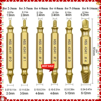 6 Pcs HSS Damaged Screw Extractor Set –Works with Most Drills, Suitable for 3 - 12 mm Screws, Easy to Use for Removing Stripped