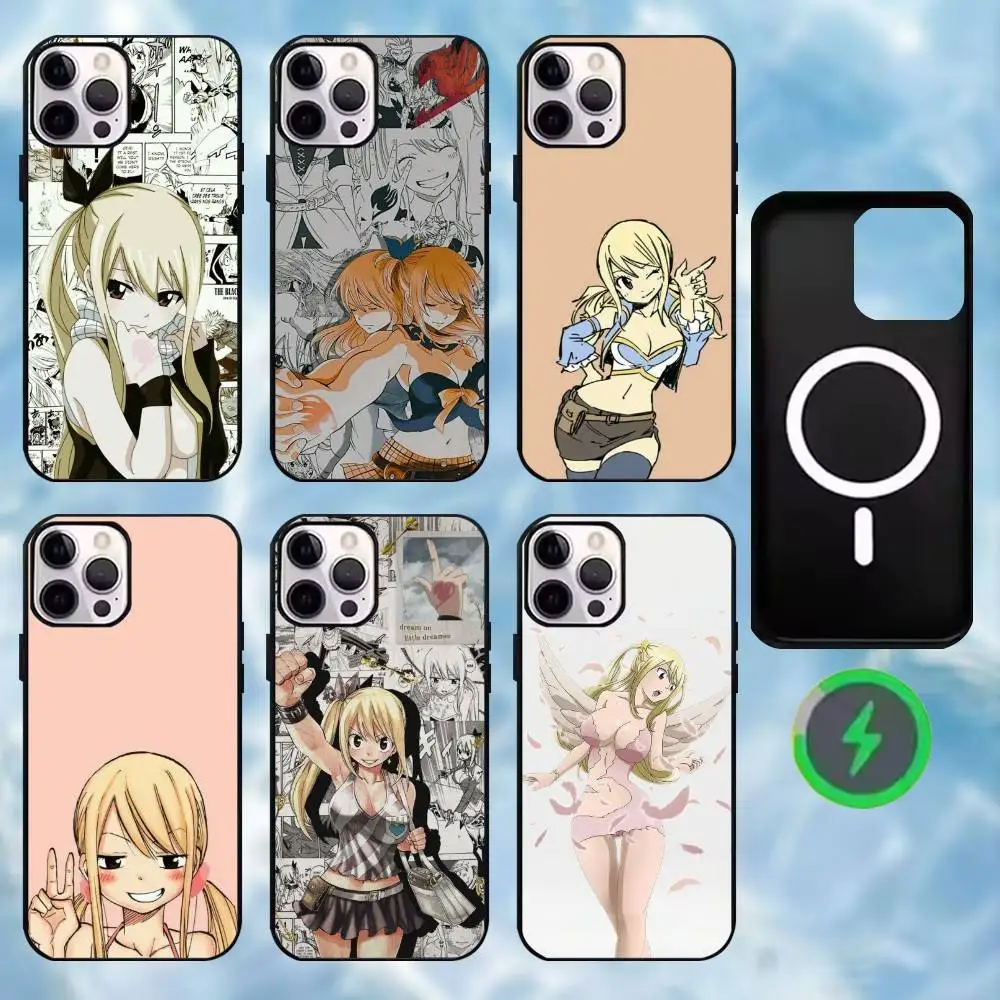 

Fairy Tail Lucy Heartfilia Phone Case For iPhone17,16,15,14,13,12,11 Max Black Wireless Charging Protecitve Cover