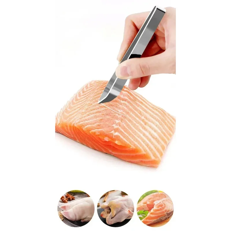 1PCS/2PCS 430 Stainless Steel Fish Bone Tweezers Pincer Clip Puller Remover Tongs Fish Bone Plucking Clamp Kitchen Gadgets Tools
