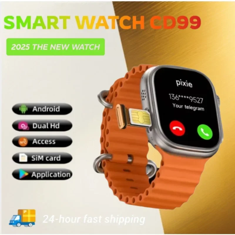 

2025 Новый 4G All Network CD99 Смарт-часы Android Работает S10 Система GPS Карта Google Play Шагомер Трекер сна SIM-карта