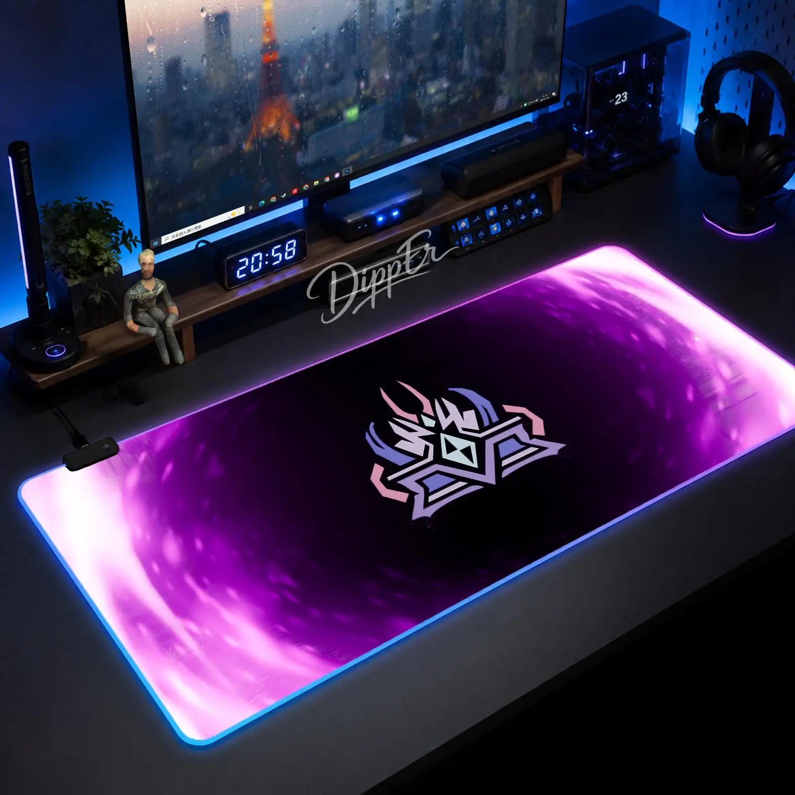 

A-Tiny Tinas Wonderlands Mouse Pad Large Size LED Glowing Table Pad XXL Gaming Non-slip Rubber Mat With Backlight