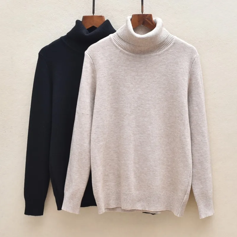 

Женский свитер с высоким воротником Thiened, облегающий вязаный зимний свитер, осенне-зимняя теплая одежда с подогревом, длинный свеч Pure...