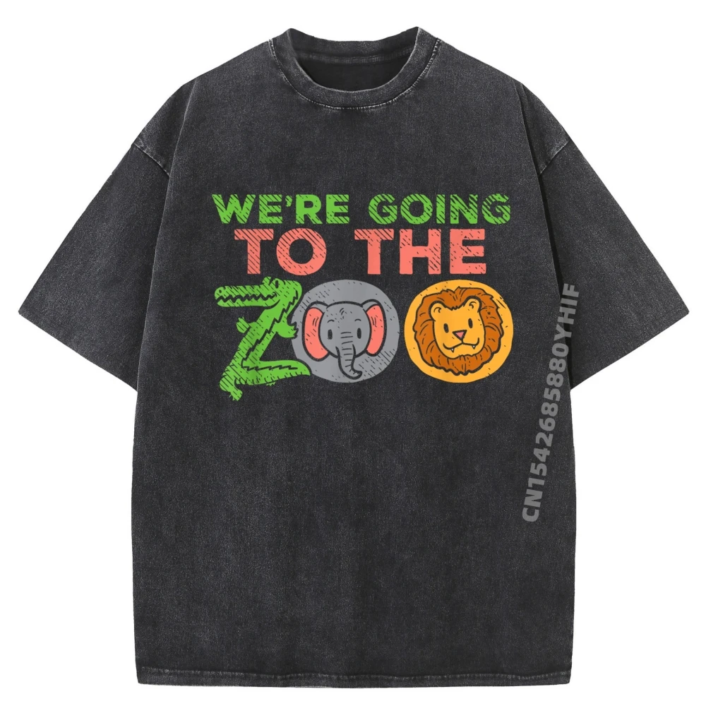 

Going To The Zoo Trip Safari Visit Adventure Wildlife White T Shirt Men Men's Clothing Printed Leisure Washed Tees