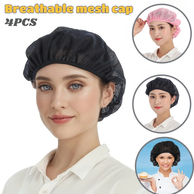 Chef Cap Unisex Elastic Breathable Mesh Work Hat Cook Caps Kitchen Health Work Hat Canteen Restaurant Food Service Baking Cap