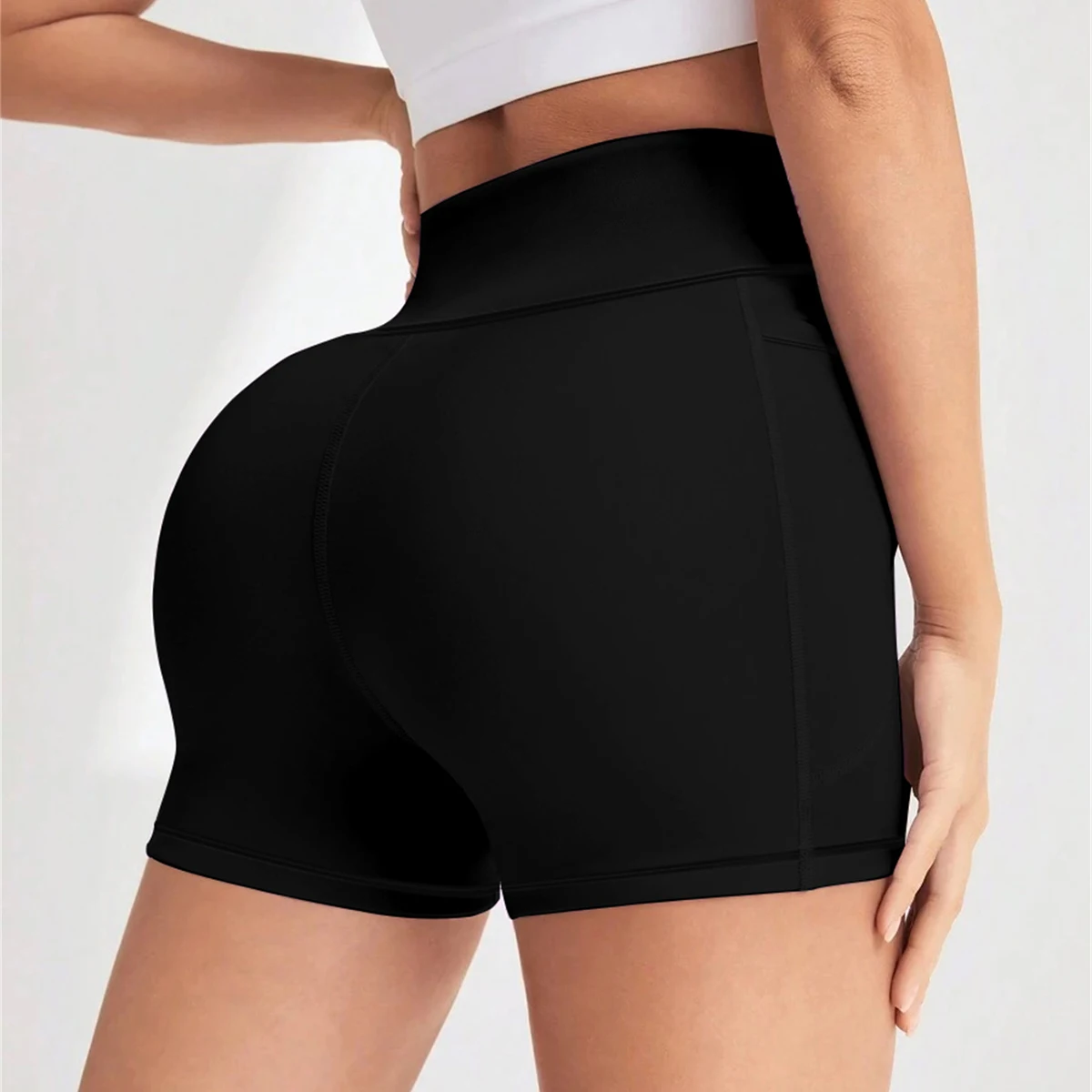 Sexy Black Color Women Gym Sport Short Leg Short Soft Comfortable Tight Compression Comprehensive Training yoga Jogging Athletic