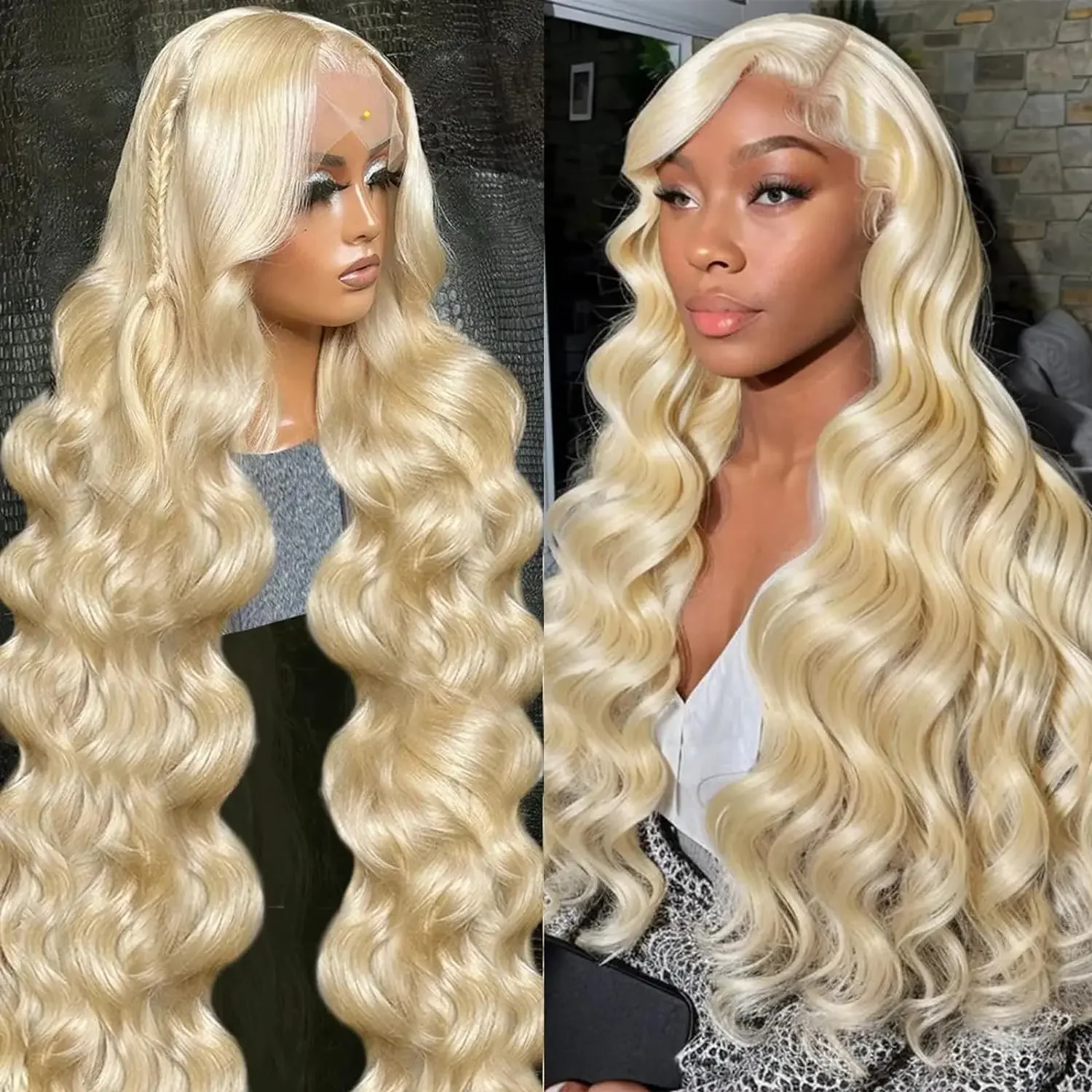 180 density Lace Wigs Pre Plucked Brazilian Body Wave 613 Blonde 13x4 13x6 Transparent Lace Frontal Human Hair Wigs for Women