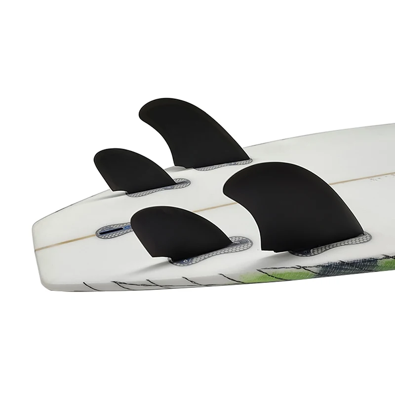 Upsurf fcs ii rm quad flossen leistung surfbrett flossen schwarz große waben carbon flossen zum surfen 4 flossen doppel tabs ii surf flosse