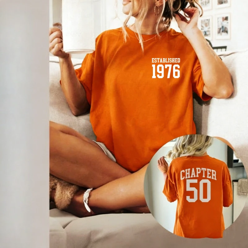 New Style Established Chapter Commuter Shirt 50th Birthday Gift for 1976 Tee Est Unisex All-match Casual Style Graphic Tshirts