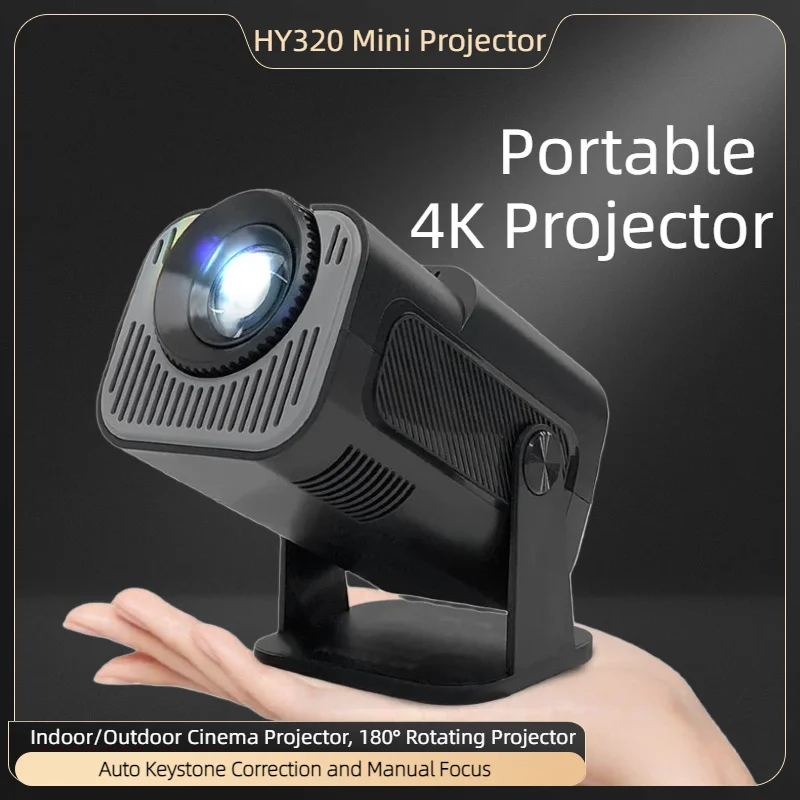 

Hot-selling HY320 Android ultra-compact mini LCD projector 4K home theater high-definition portable short-throw projector
