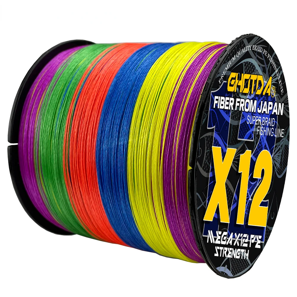 Super Strong 16/12 Strands Braided PE Fishing Line 1000M Saltwater Sea Jigging Wire 25-200LB Big Game Wear-resistant 0.16-0.8mm