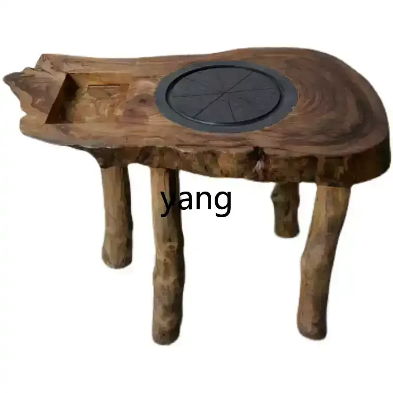 Lmm solid wood coffee table small apartment balcony mini tea table household log kung fu tea table