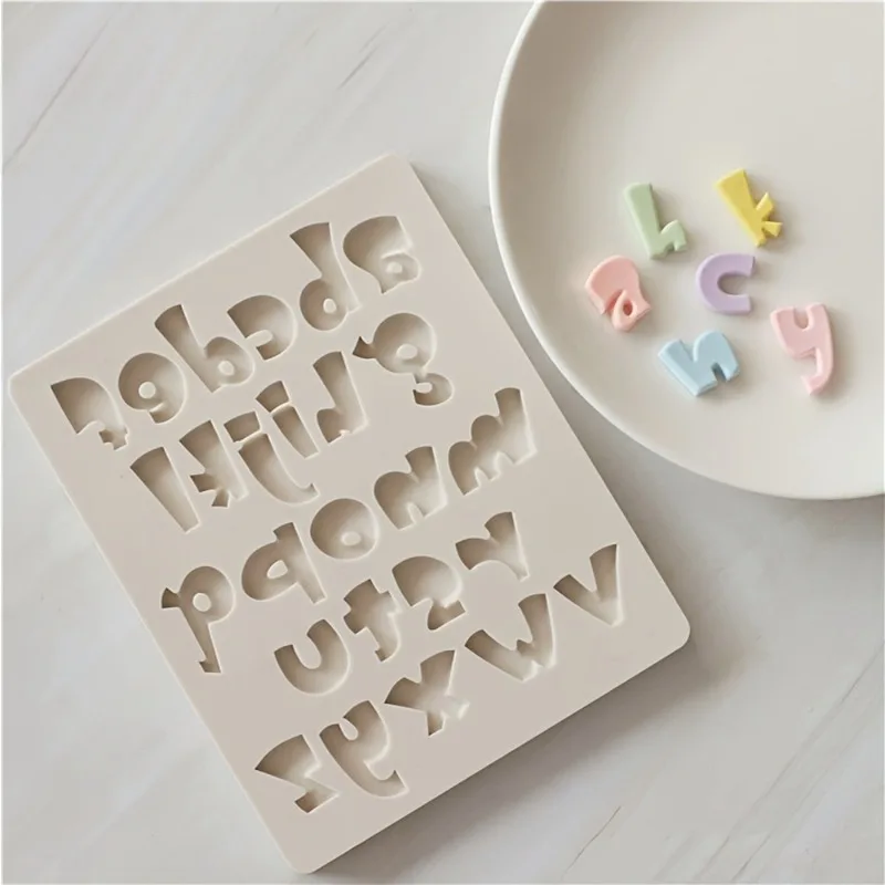 

1pcSmall Write English Alphabet Number Fondant Silicone Mold Lowercase Letters Sugarcraft Cupcake Baking Mold CakeDecoratingTool