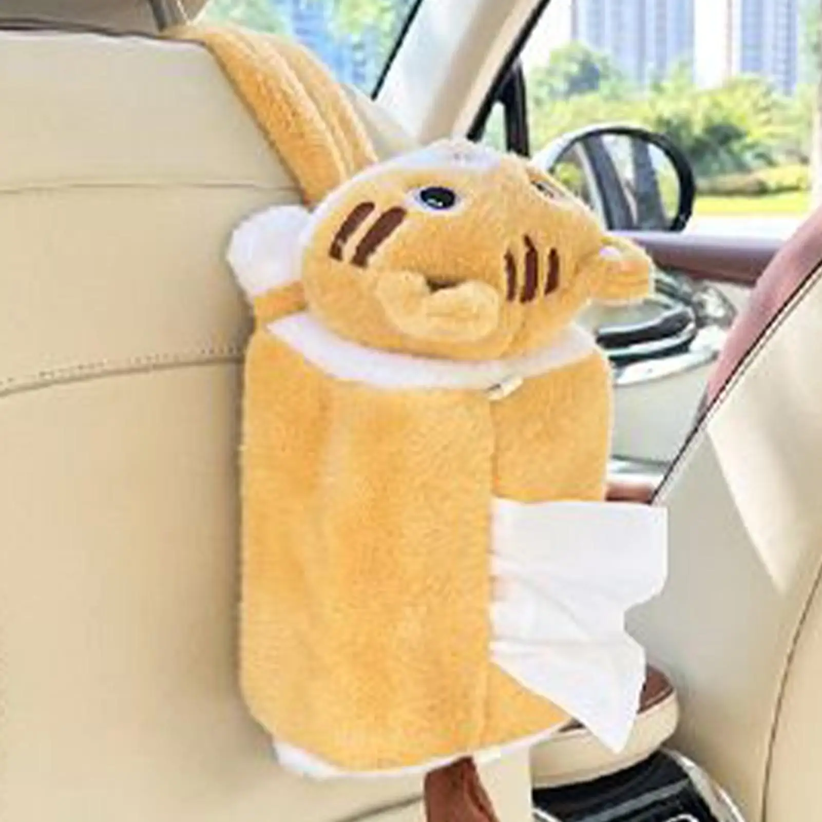 

Car Tissue Box Holder Plush Cat Box Tissue Holder In Car Cute Decor Storage Organizer Napkin Dispenser For Headrest RV Armrest