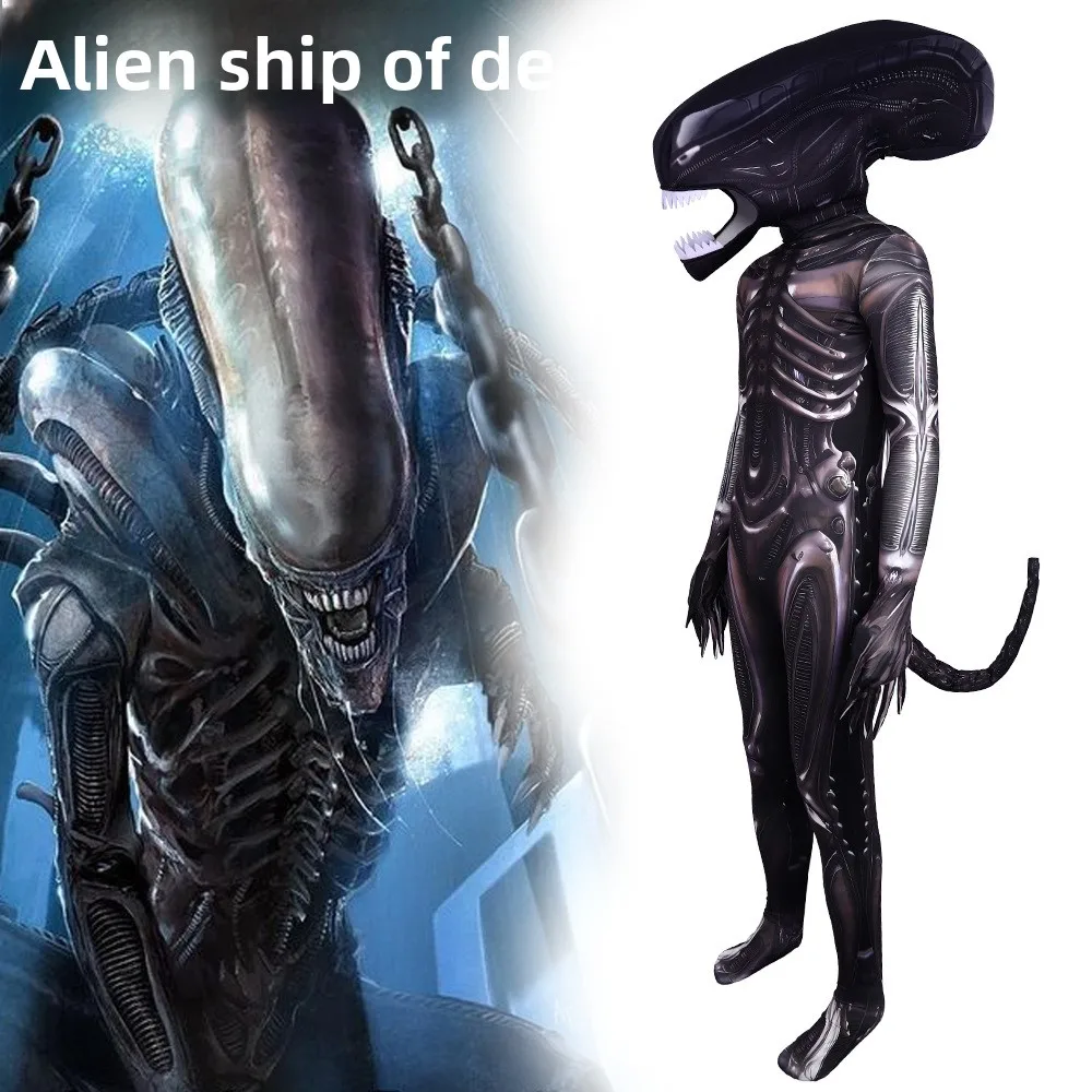 

Alien Romulus Costume Adult Child Horror Onesie Mask Tentacles Cosplay Costume Horror Christmas Masquerade Costume Horror Suit