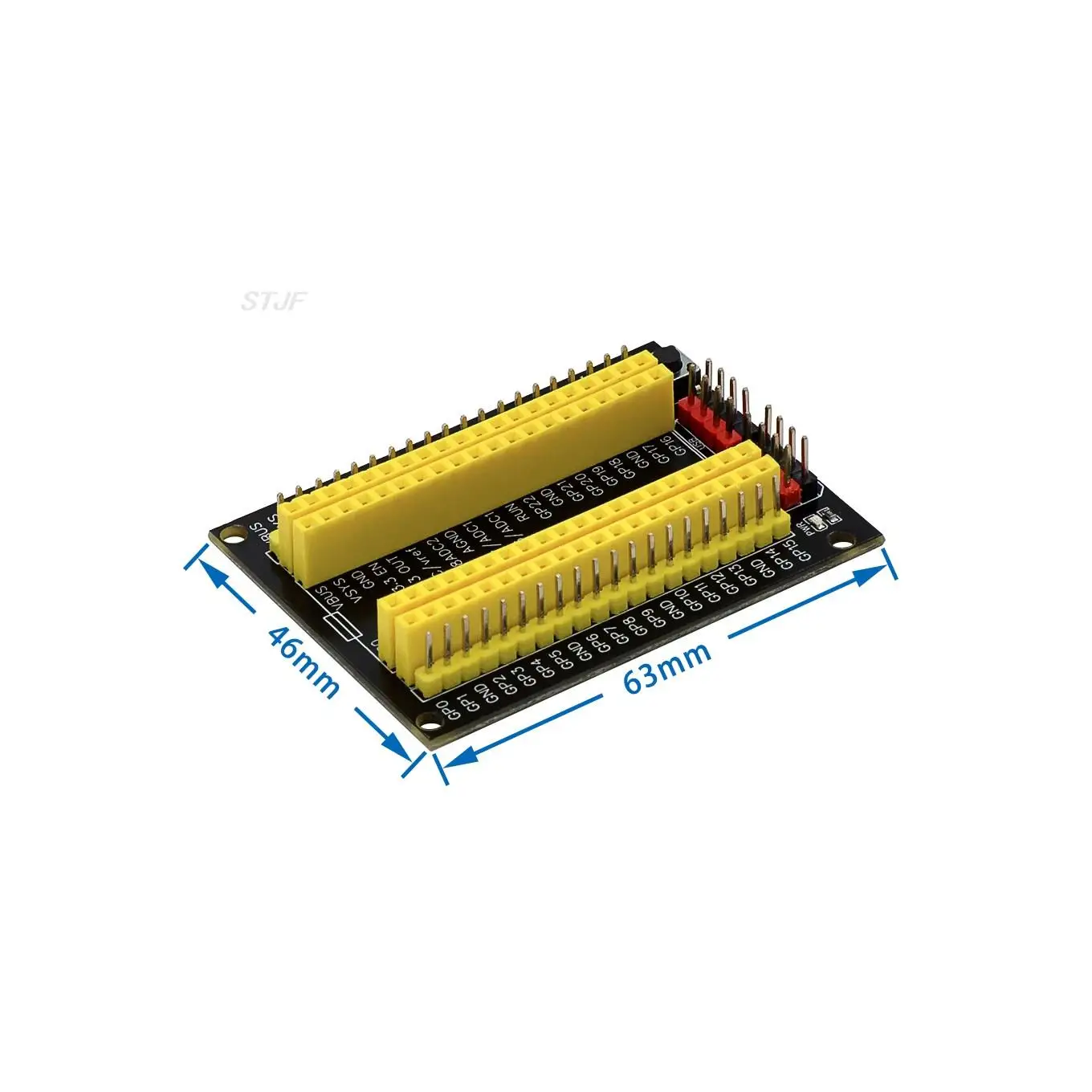 Raspberry Pi Pico Erweiterungsplatine GPIO Breakout Erweiterungsadapter Onboard männliche und weibliche Stifte für Pico – Detail 6