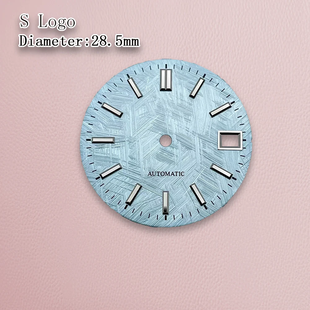 Logo S o logo GS Quadrante in meteorite da 28,5 mm quadrante grigio senza lancette Adatto per accessori per la modifica dell'orologio con movimento NH35 NH36