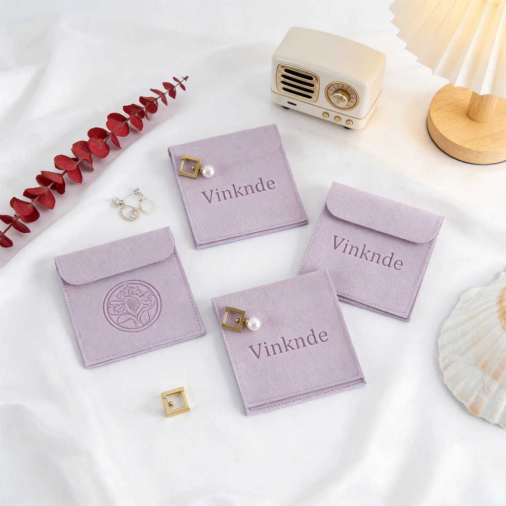 

50/100Pcs Microfiber Velvet Pouches Custom Logo 6x6cm 8x8cm 9x9cm Jewelry Packaging Bag Earrings Rings Gift Dust Organizer Bags