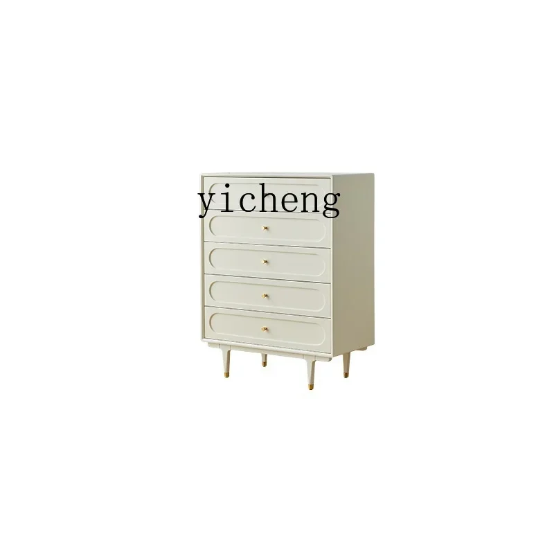 

Cream Style Light Luxury Solid Wood Locker Simple Bedside Living Room Side Cabinet Storage Cabinet
