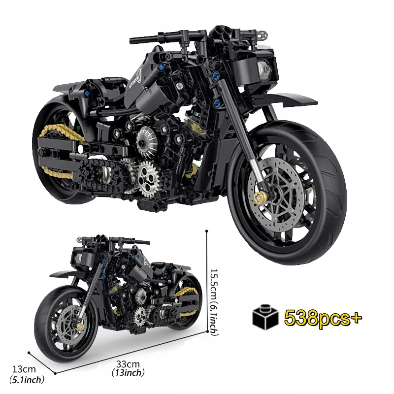 1:8 التقنية دراجة نارية تجميع نموذج Duke Harleys دراجة نارية سباق السيارات اللبنات الطوب اللعب هدايا عيد الميلاد عيد الميلاد