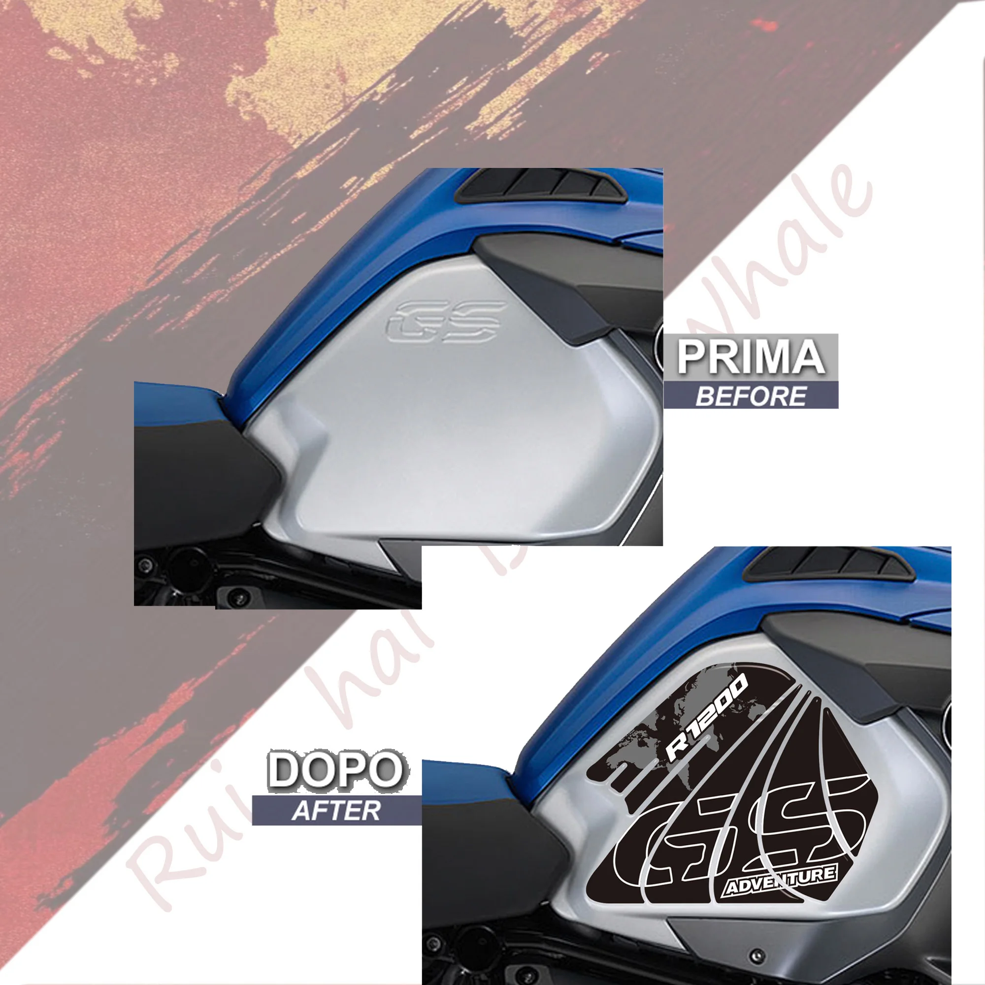 New Motorcycle Front Fender Moto Side Body Head Tail Box Stickers Decal Accessories For BMW R1200 GS Adventure 2014-2019 Sticker