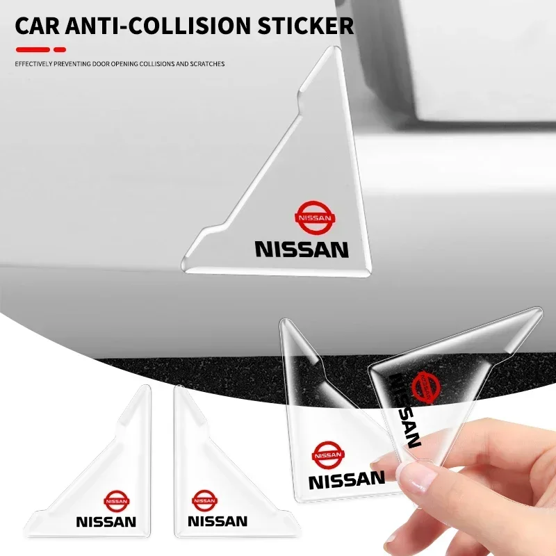 2PCS Transparent Car Door Corner Anti-collision Covers Stickers For Nissan Qashqai Tiida Kicks Versa Leaf Sentra Altima X-trail