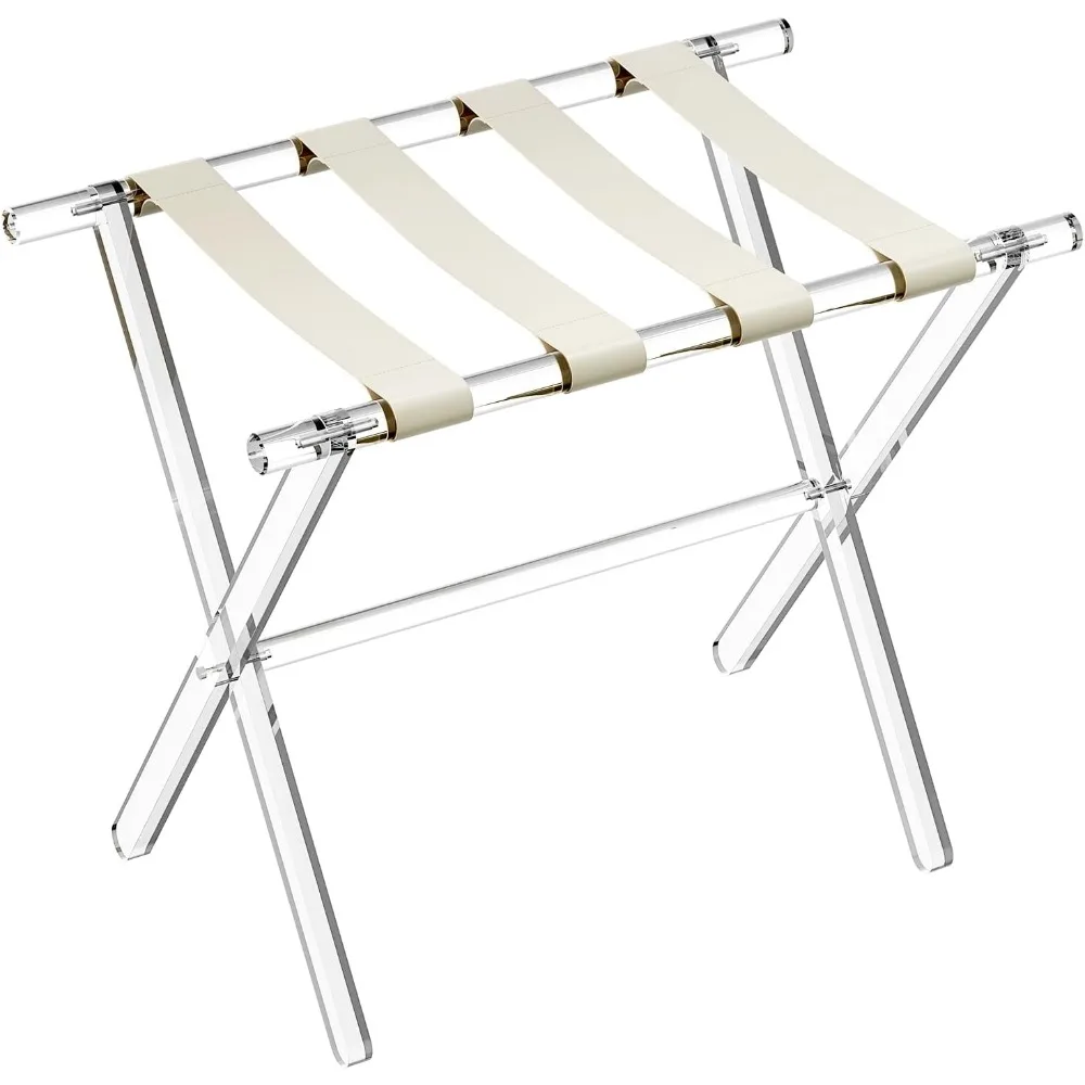 

Foldable Suitcase Stand with Leather Straps Holds up to 50-100 lb lightweight Space Saving, Luggage Racks