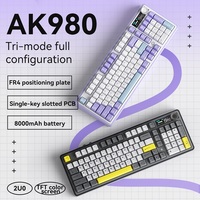 Ajazz AK980 Gaming Mechanical Keyboard Three Mode Wireless Bluetooth Wired Hot Swap PBT Gasket RGB For PC Laptop Gamer 99 Keys