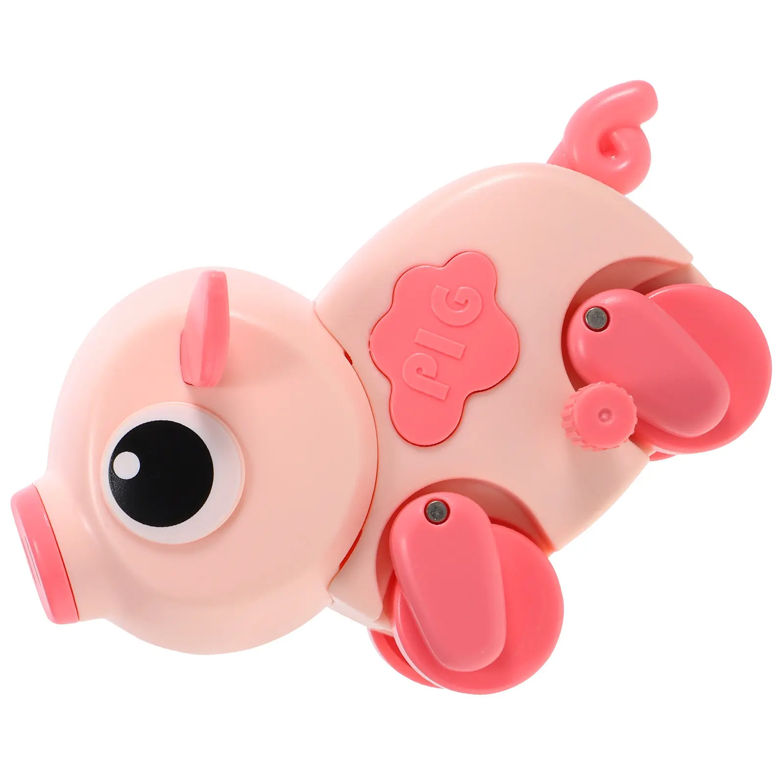 Jouet cochon à manivelle en plastique, animal rampant, cadeau, faveur de fête pour bébé, développement des compétences motrices, jouet cochon à manivelle