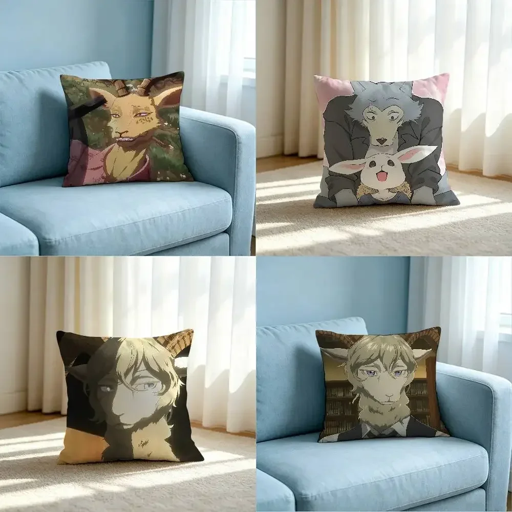 Anime B-BEASTARS Customizable Square Pillowcases, Stylish And Soft, Perfect For Beds, Cars, And Sofas.