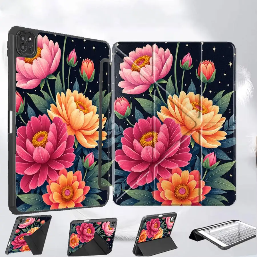 

Holder Cover Tablet Case For iPad Pro 2025 Pro 11th 10th 9th 8th 7th 12.9inch Air 4 5 M3 M2 M4 11inch Mini 6 7 Beautifulflower