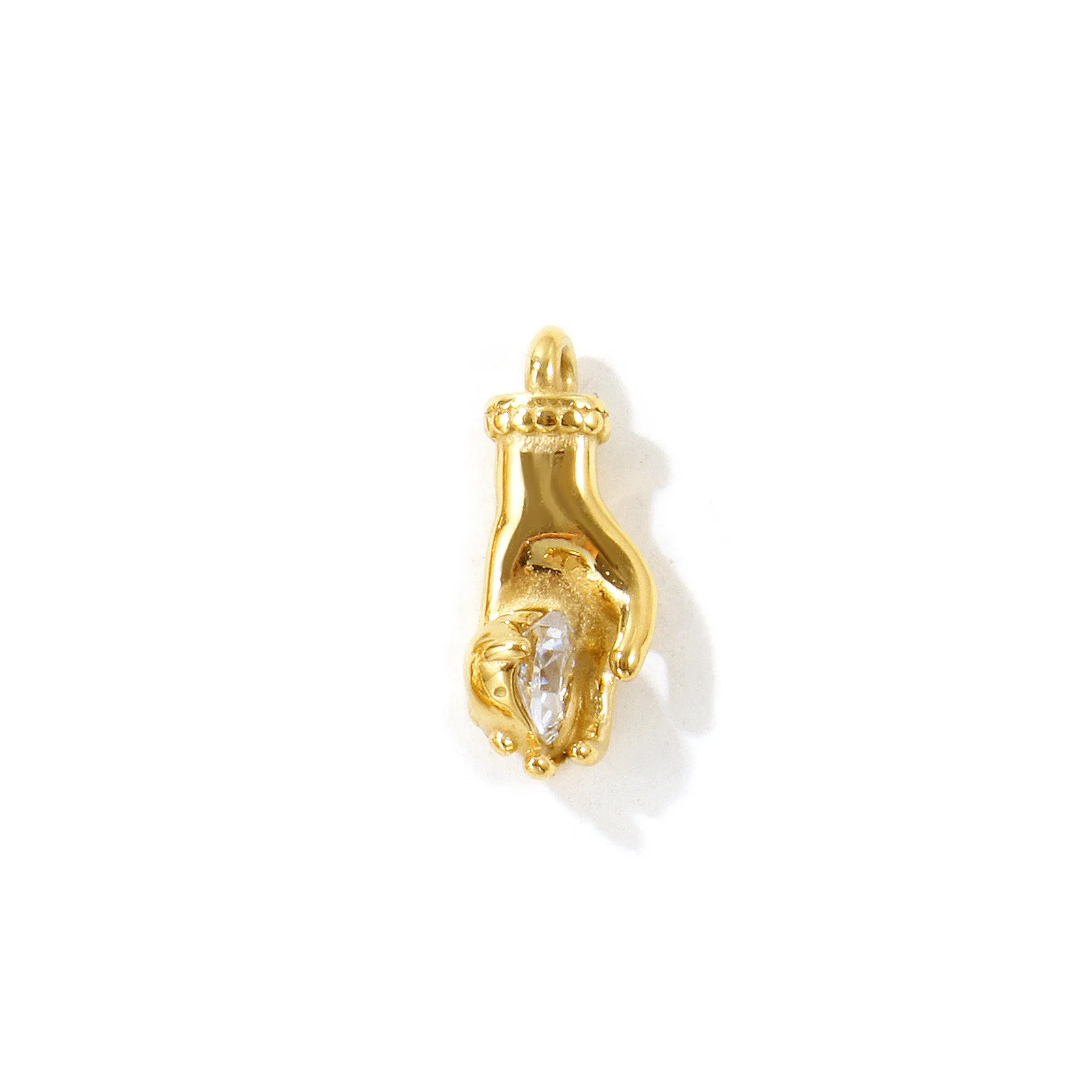 1 Stück Mini Zirkonia Anhänger Geometrischer Stern 18K Vergoldet 304 Edelstahl Charms DIY Halskette Schmuckherstellung Großhandel – Detail 8