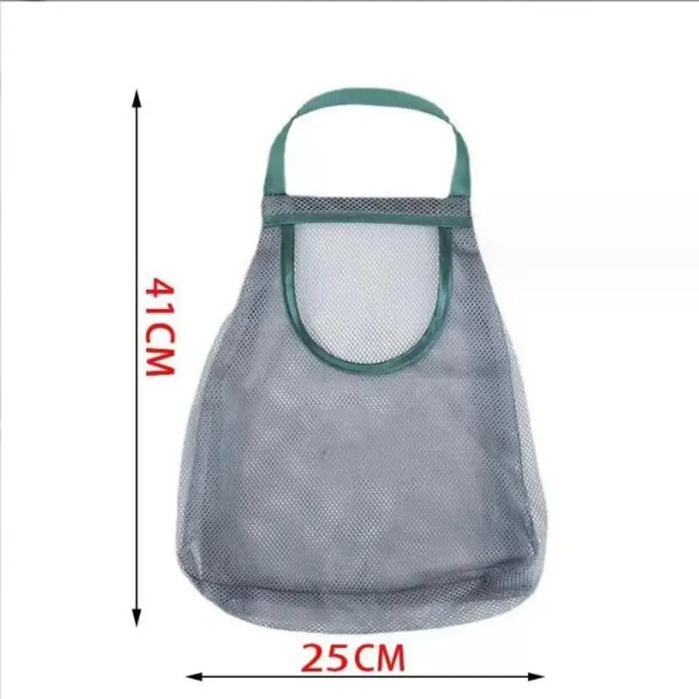 New Reusable Kitchen Hanging Mesh Bag Polyester Wall Mounted Fruit Vegetable Storage Net Bag Large Capacity Net Pocket