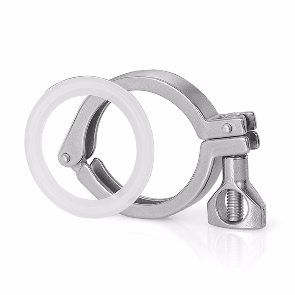 

Tri-Clamp Ferrule 77.5mm + Si Gasket Sanitary grade quick installation clamp silicone gasket set 304 stainless steel pipe clamp