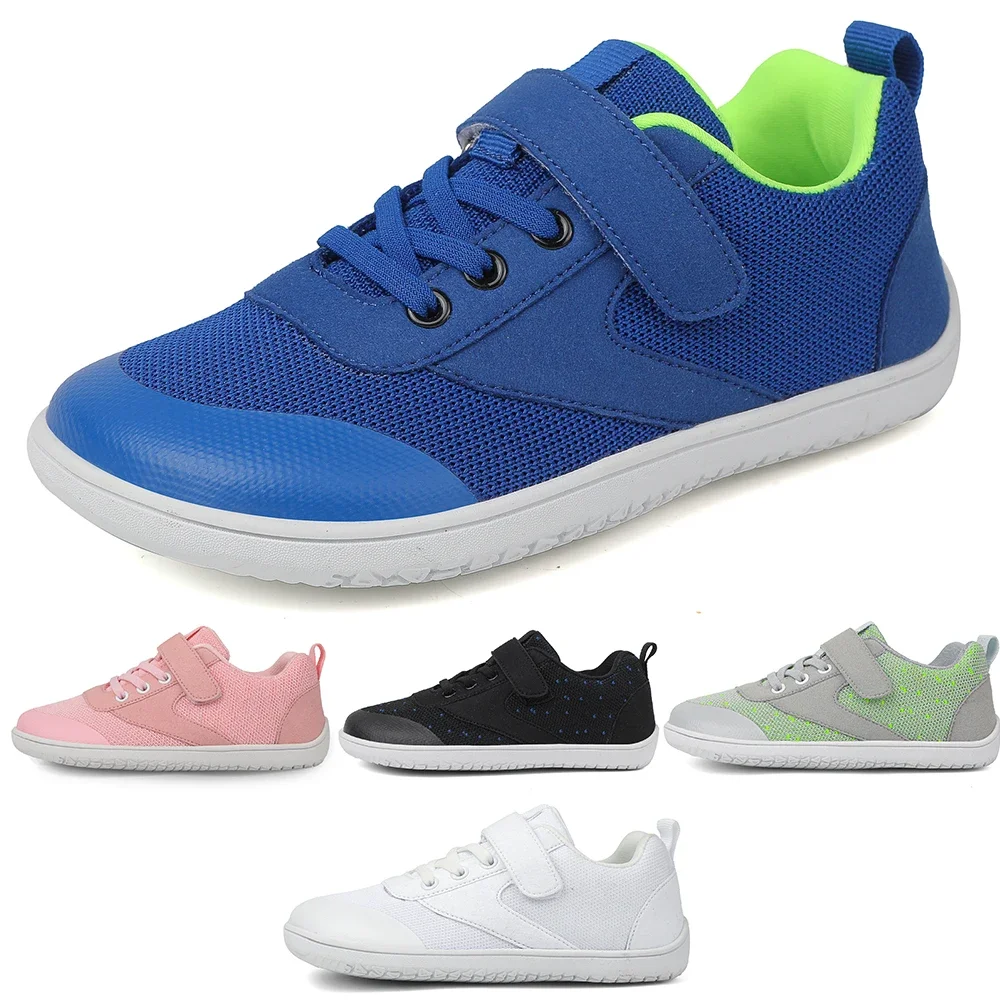 

Кроссовки Детские с широким носком, повседневная обувь без задника, минималистичные легкие, Нескользящие, для школы, для мальчиков и девочек