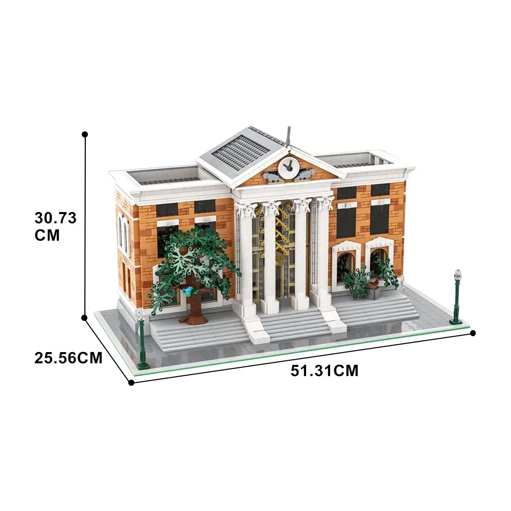 EKbricks MOC Modulare Zurück in die Zukunft Gerichtsgebäude Bausteine Uhr Turm Modell Skyline Architektur Maschine Auto Spielzeug Geschenk