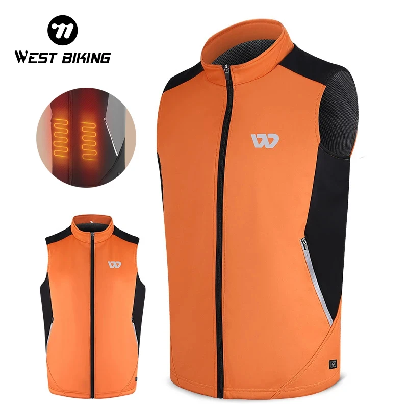 

WEST BIKING Winter Heating Vest USB Charging Heated Jacket Warm Clothes Men Women Sportswear Motorcycle Cycling Thermal Jersey