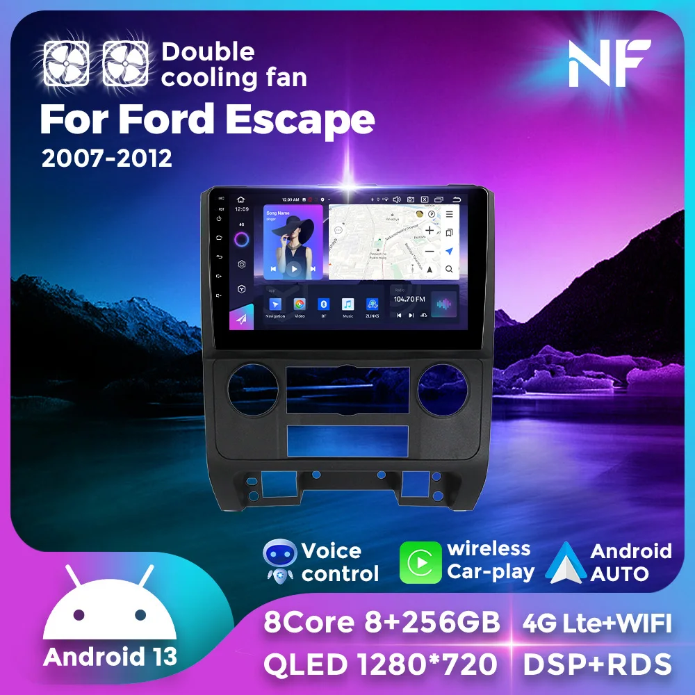 

For Ford Escape 2007-2012 Android 13 Car Radio Multimedia Video Player 4G Lte＋WIFI GPS Navigation Carplay Autoradio