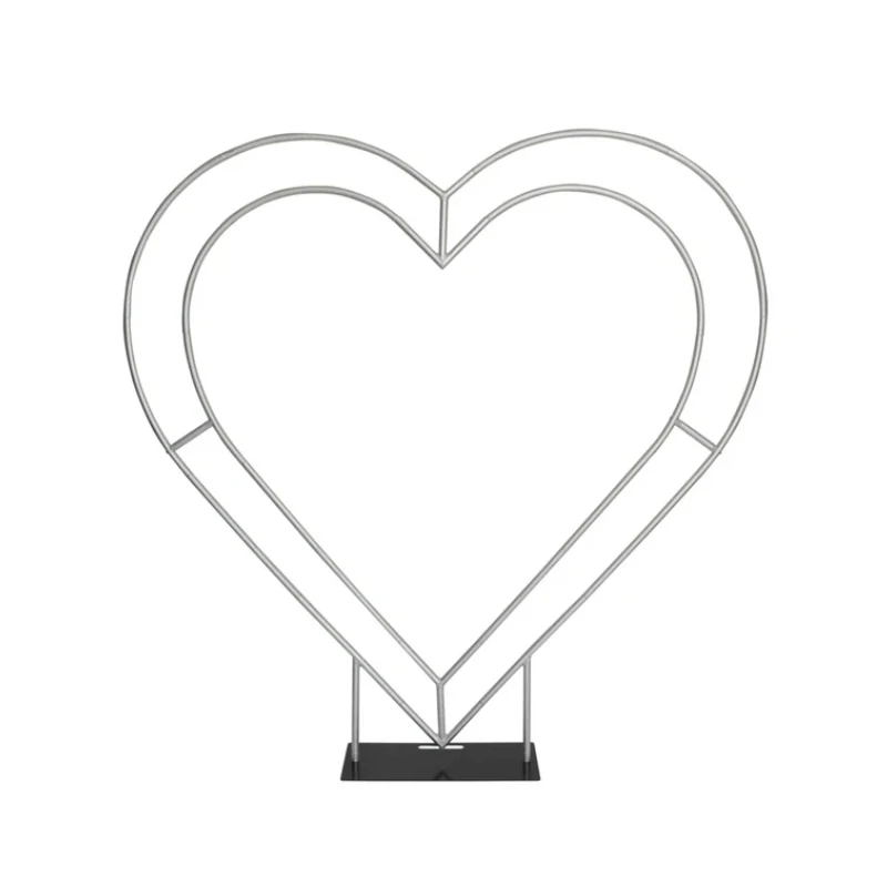 Aluminium Heart Arch Backdrop Stand, Sturdy and Durable, for Baby Showers, Wedding Ceremonies, Birthday Party Decorations, 6.5ft