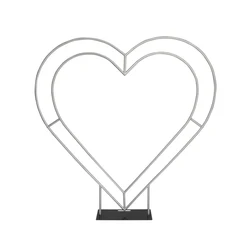 Aluminium Heart Arch Backdrop Stand, Sturdy and Durable, for Baby Showers, Wedding Ceremonies, Birthday Party Decorations, 6.5ft