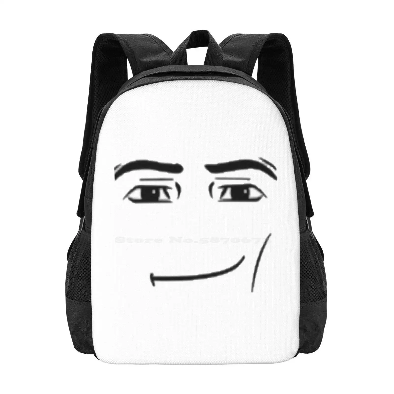 Morral con cara sonriente para estudiantes, bolsa de viaje para ordenador portátil, divertida, por defecto