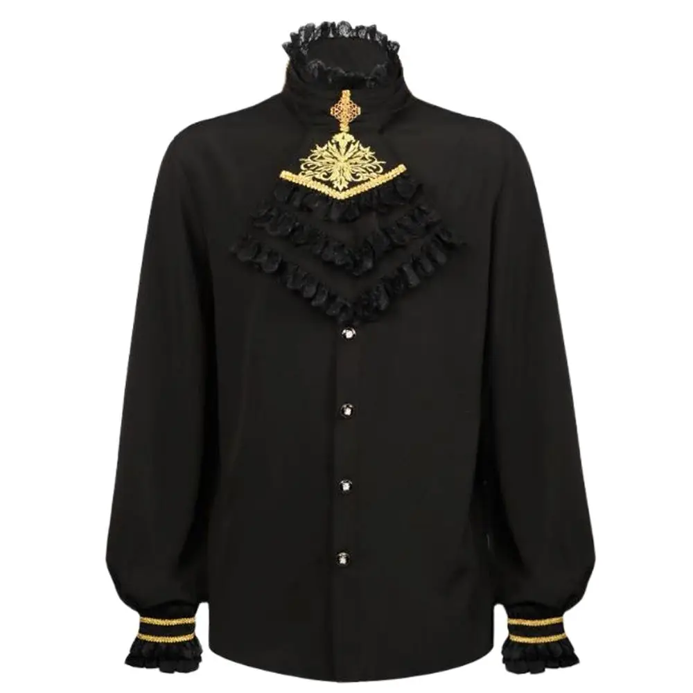 

Mens Pirate Medieval Shirts Ruffled Steampunk Gothic Shirt Men Renaissance Victorian Viking Tops Shirts Male Halloween Costume