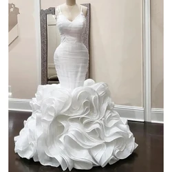 KSDN White Sweetheart Sheath Sleeveless Floor Length 2025 Formal Occasion Elegant Women فستان حفلات الزفاف Luxury Wedding Dress