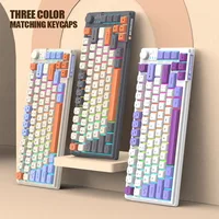 Teclado español con Ñ Teclado para juegos K81 81 teclas Diseño 80% Teclado árabe español con la Ñ ruso coreano retroiluminación RGB con cable USB 26 teclas Sin impacto Perilla de volumen Diseño ergonómico