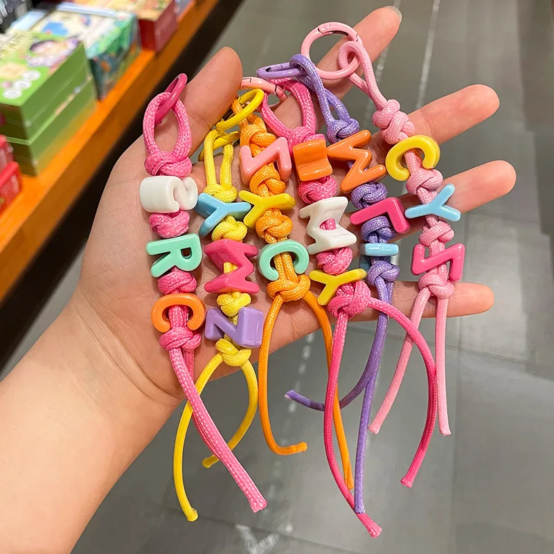 

Customized Letter Bead Purse Charm Personalized Colorful Letter Bead Bag Ornament Bag Hangings For Women Charm Jewelry Gift