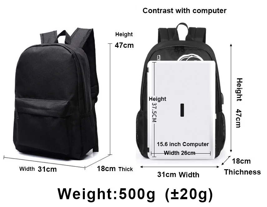 Teen Wolf Backpack Student Boys Girls School Bag Rucksack Travel Pack Laptop Bag Big Strong Mochila