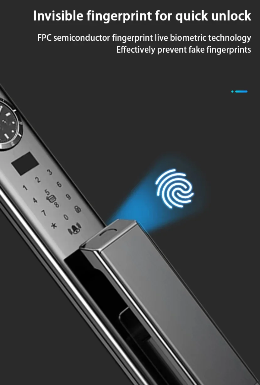 Smartier полностью автоматический цифровой Wi-Fi 3D распознавание лиц биометрический отпечаток пальца замок Tuya