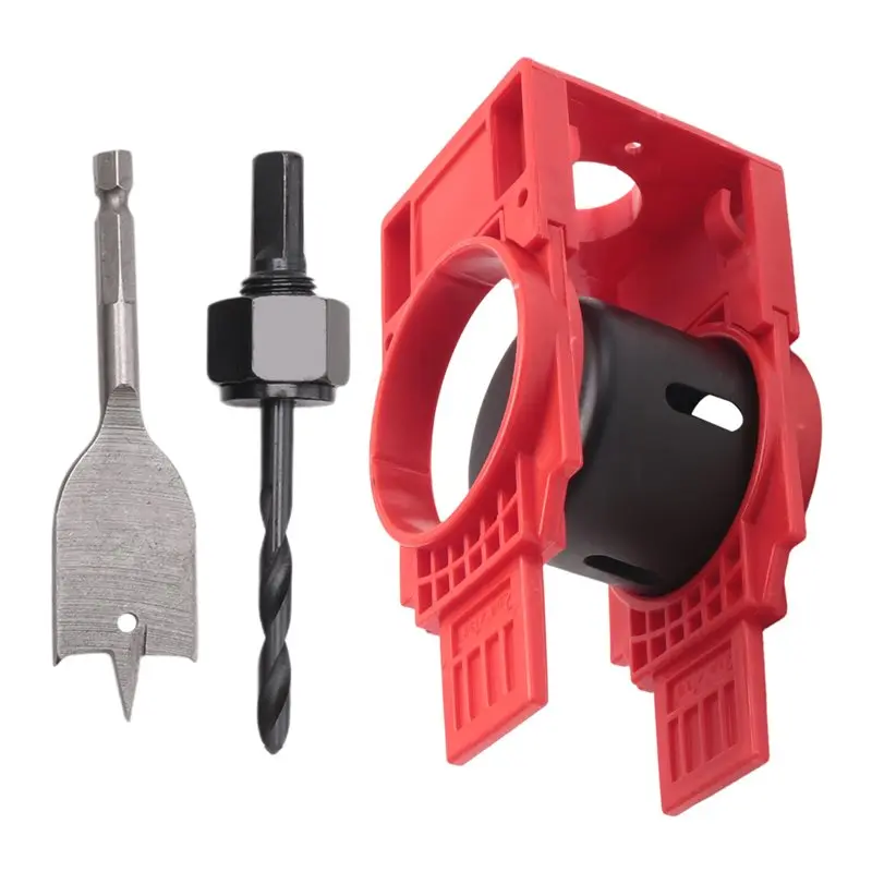 AEE8-Door Lock Installation Kit,Door Hole Drilling Kit For Deadbolts And Locksets With Guide Template, Door Lock Hole Saw