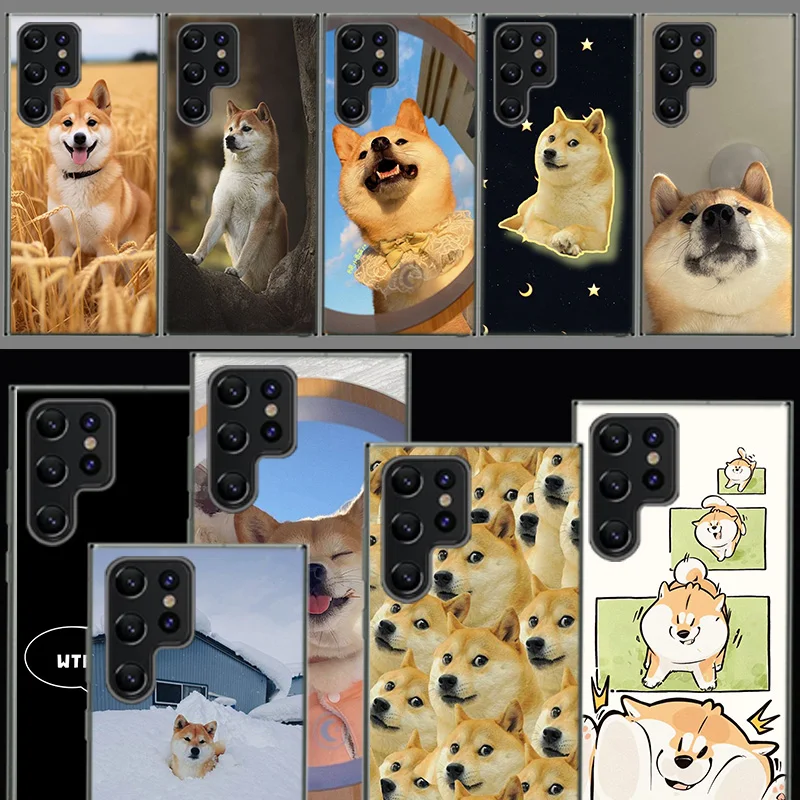 Animal Shiba Inu Dog Cover For Samsung S25 Edge S24 FE Clear Galaxy S21 S20 FE S23 S22 Ultra Phone Case S10 Plus Clear Coque Lux